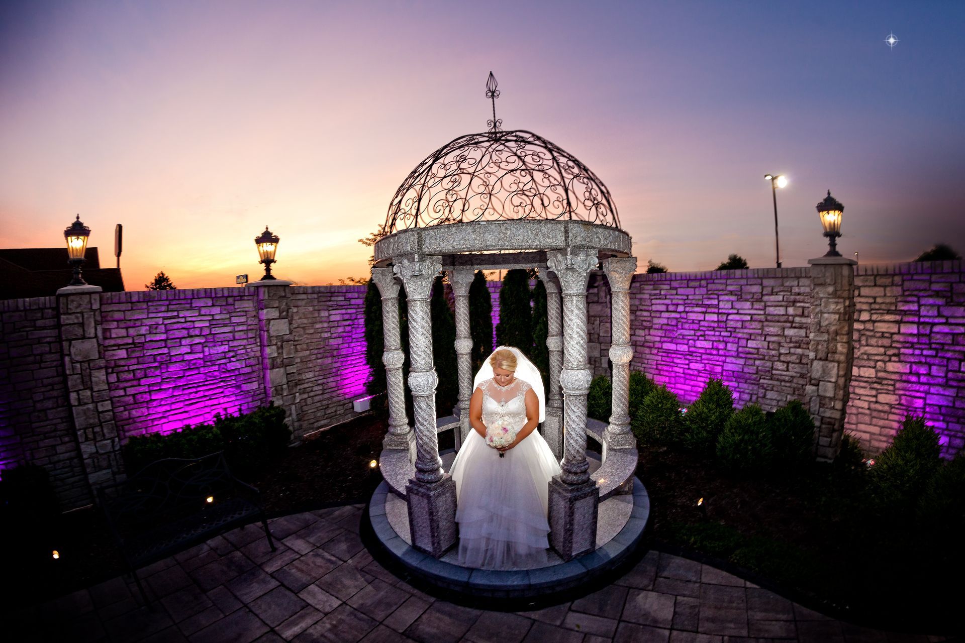 Bride in gazebo