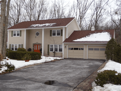 New installation with brand new seamless gutters in State College, PA
