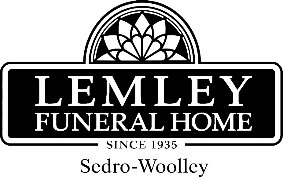 Lemley Funeral Home logo with stylized white flower on black, &ldquo;Since 1935&rdquo; and &ldquo;Sneed-Robow&rdquo; text