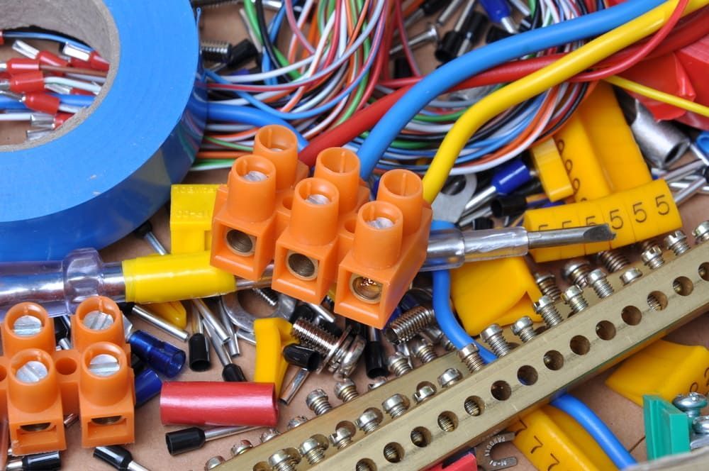 A Pile Of Electrical Components Including Wires And Connectors — Allpower Electrical Wholesalers Pty Ltd In Mossman, QLD