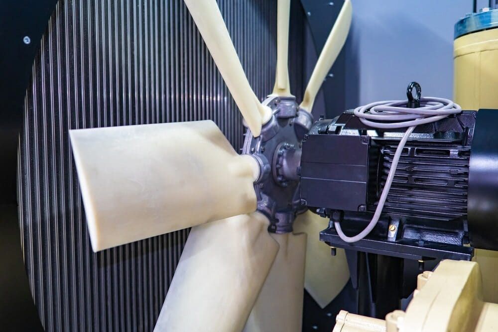 A Close Up Of A Fan With A Motor Attached To It — Allpower Electrical Wholesalers Pty Ltd In Cooktown, QLD