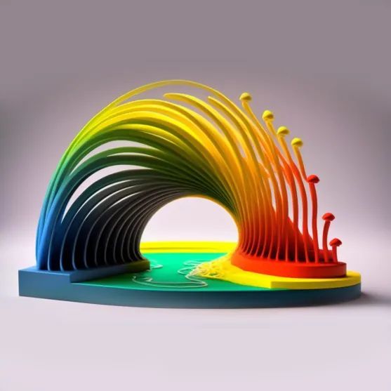 Agile Procurement Process - Abstract art sculpture of a rainbow/spring toy symbolizing the Agile journey milestones.