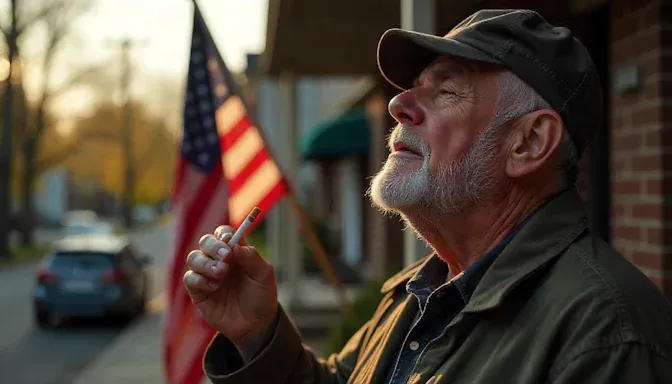 Columbus veteran standing with a cigarette in hand visualizing freedom after a hypnosis session