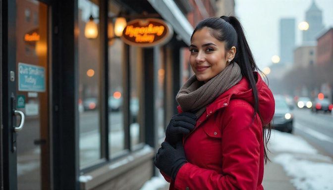 Confident Hispanic woman walking down the sidewalk after she Quit Smoking with Columbus hypnotherapy