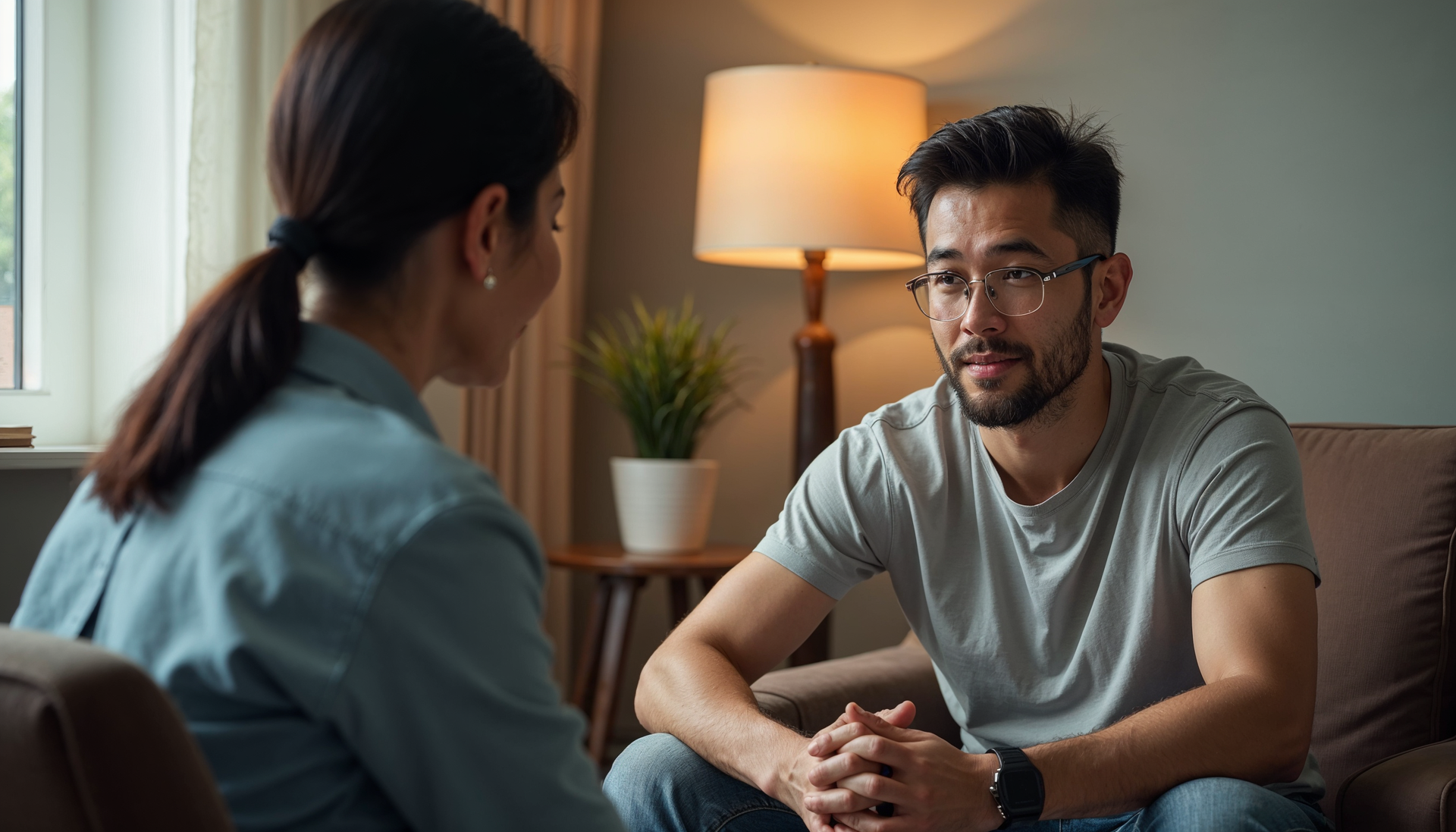 Hypnotherapy Session - Therapist using hypnotherapy to help client quit smoking