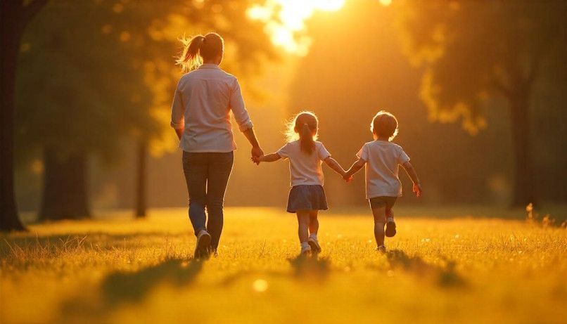 Mom playing with her kids at the park - her motivation to quit smoking