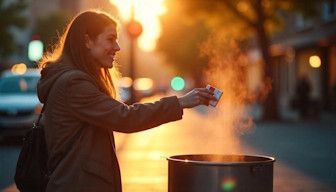 woman throwing away a pack of cigarettes because she just quit smoking with Quit Smoking Columbus Hypnotherapy
