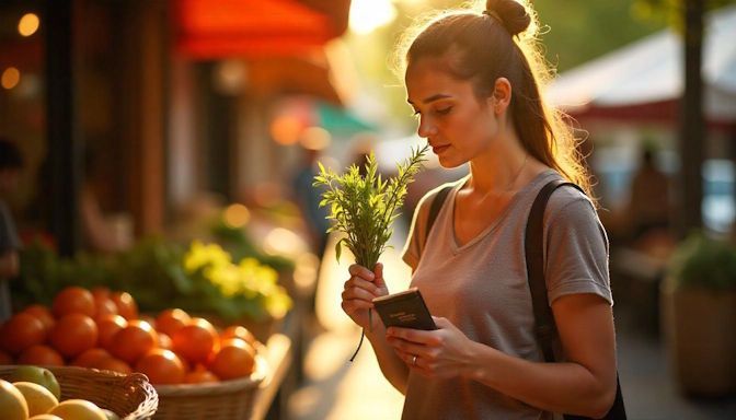 woman in columbus walking through North Market quit smoking and is enjoying a more mindful life without cigarettes