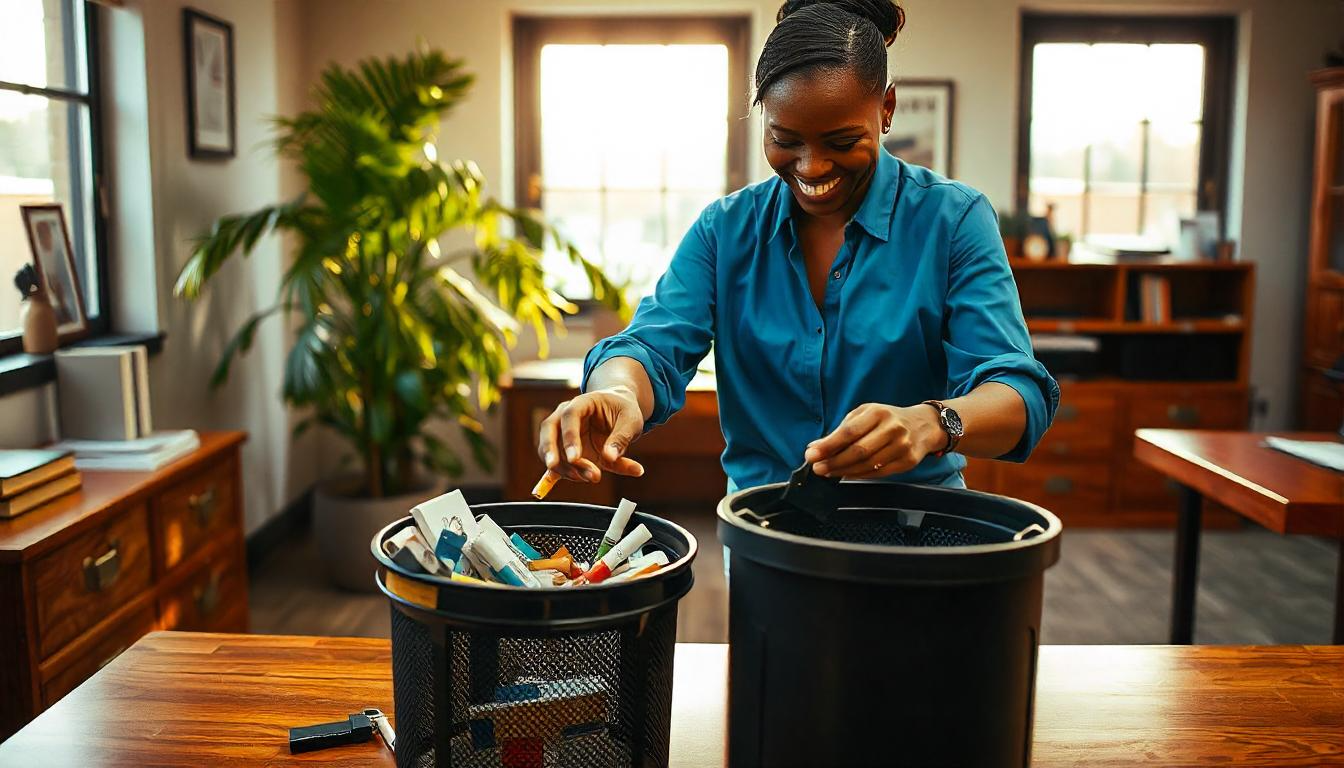 woman throwing away cigarettes