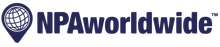 NPA worldwide logo with a blue globe icon and dark blue text on a white background