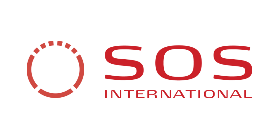 SOS International logo, demonstrating our trusted role as a ground partner providing specialized medical assistance and patient transfer services in Portugal and Spain.