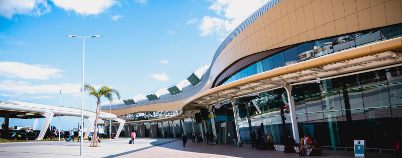 Faro airport (FAO) terminal building, a key location for our private transfers and crew assistance services in the Algarve, Portugal