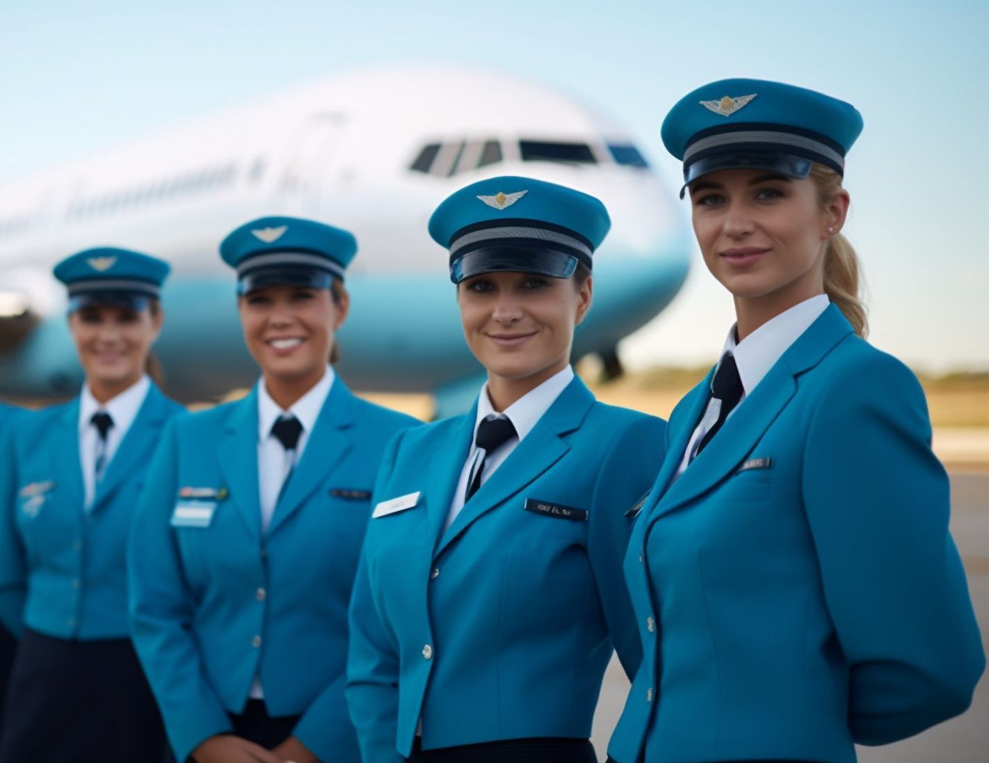 Airline crew members, representing the professionals we provide private transfers and specialized assistance for in Portugal and Spain.