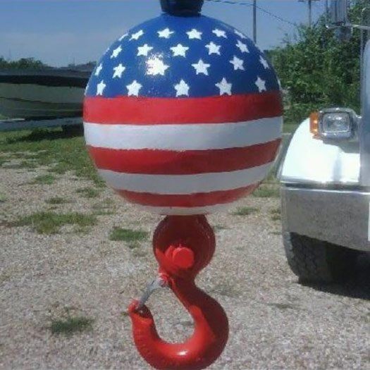 Crane with American Flag Design — Kansas City, MO — Prestige Crane Service