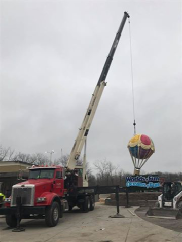 Red Crane Truck on Work — Kansas City, MO — Prestige Crane Service