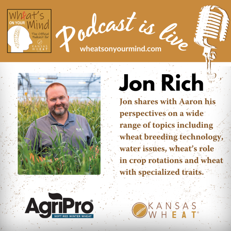 Jon rich is featured on a kansas wheat podcast
podcast for kansas wheat agriculture