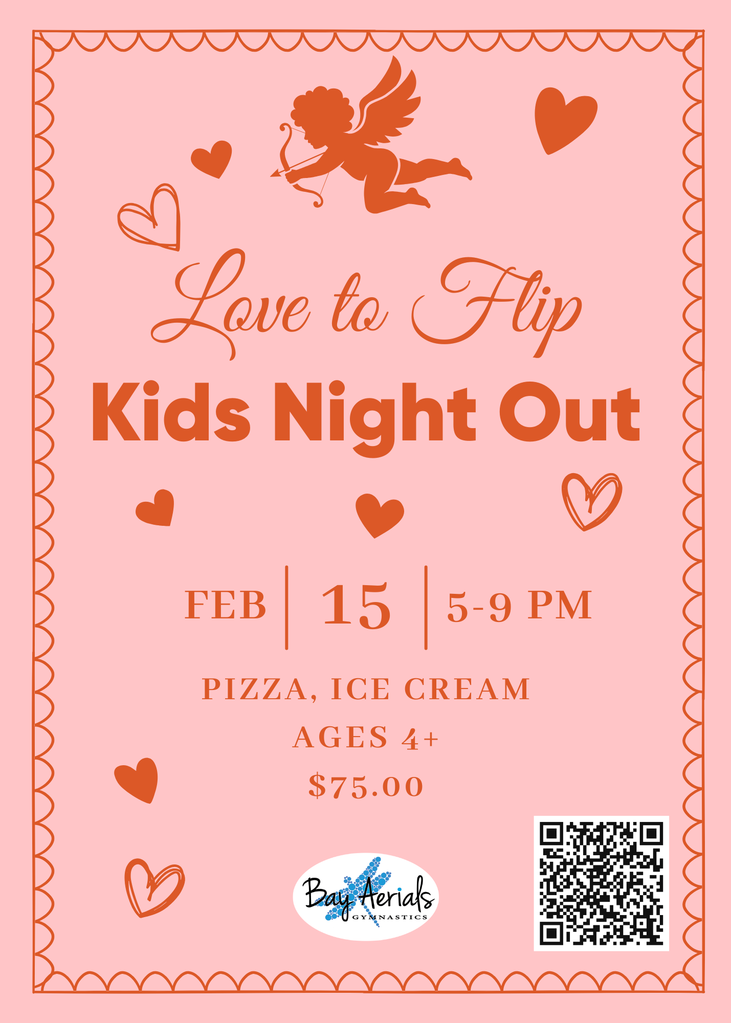 A poster for fremont ninjas kids night out on january 18