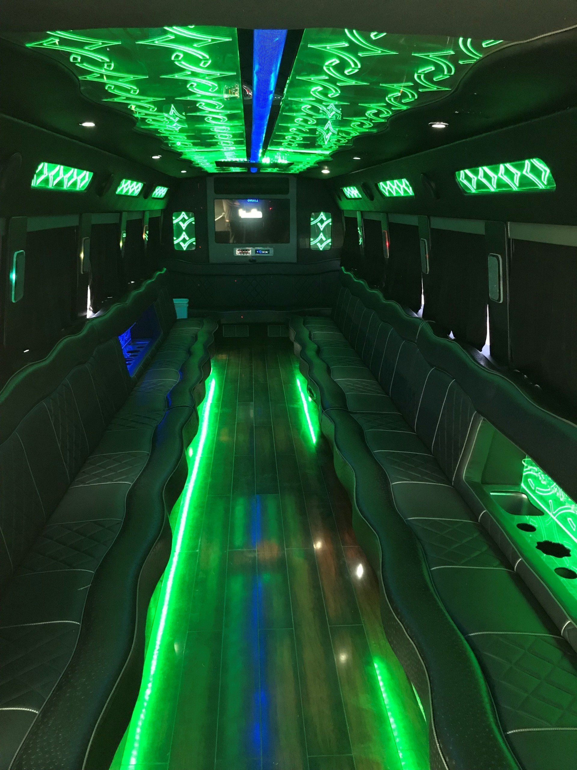 Inside of 40 Passenger Limo Bus — Spencerville, OH — Lucky Limo