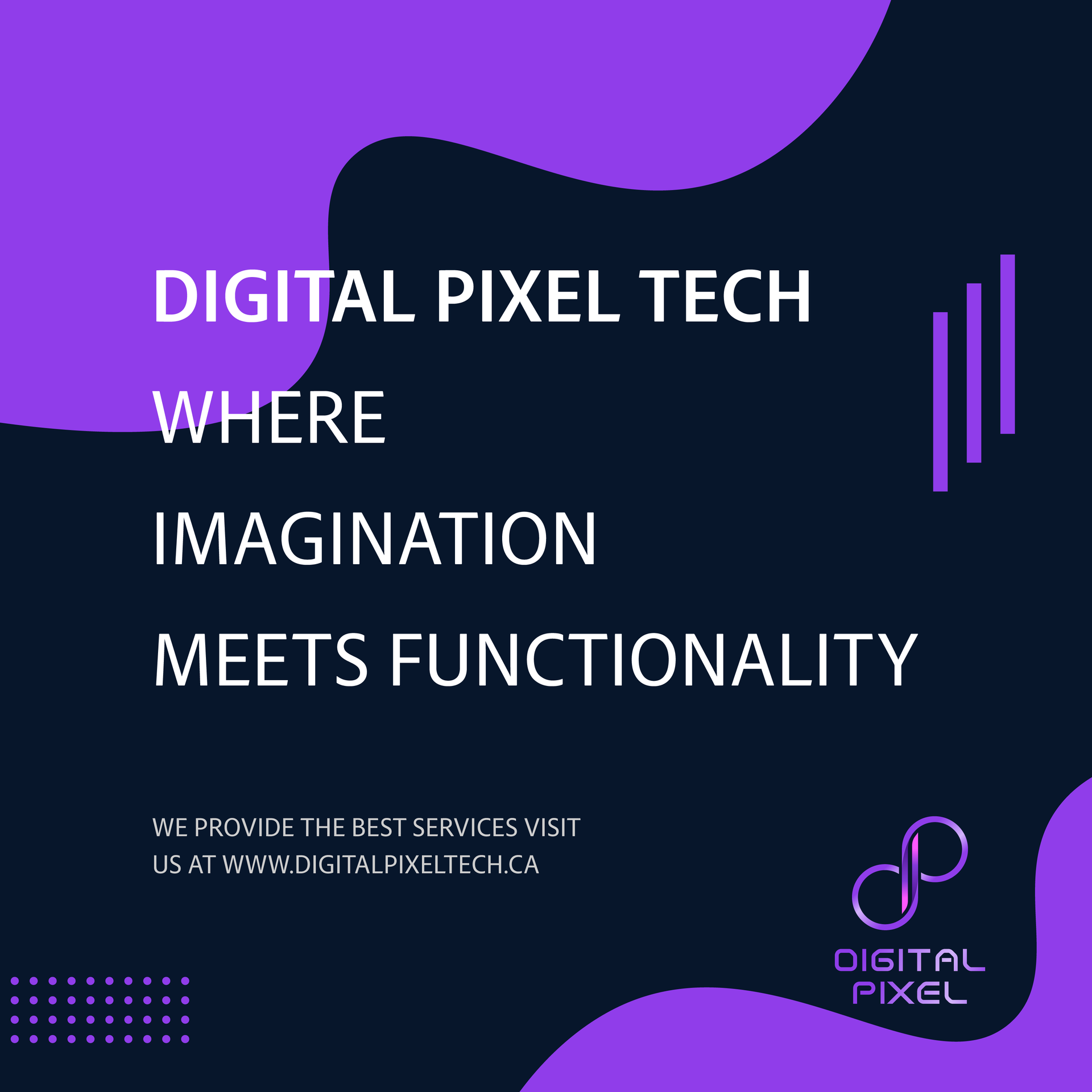 A poster for digital pixel tech where imagination meets functionality