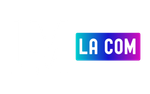 Le logo la com est un rectangle aux couleurs de l'arc-en-ciel avec les mots la com dessus.