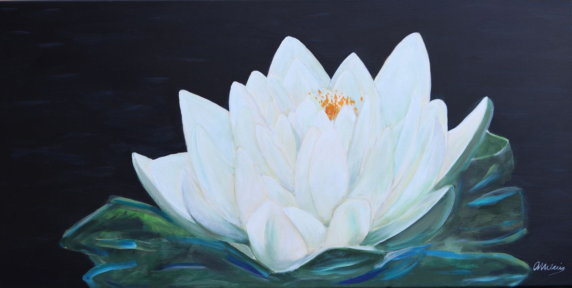 Veld met klaprozen acryl 40 x 100 cm
