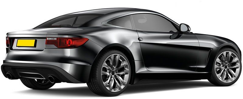 Generic black coupe car - rear angle