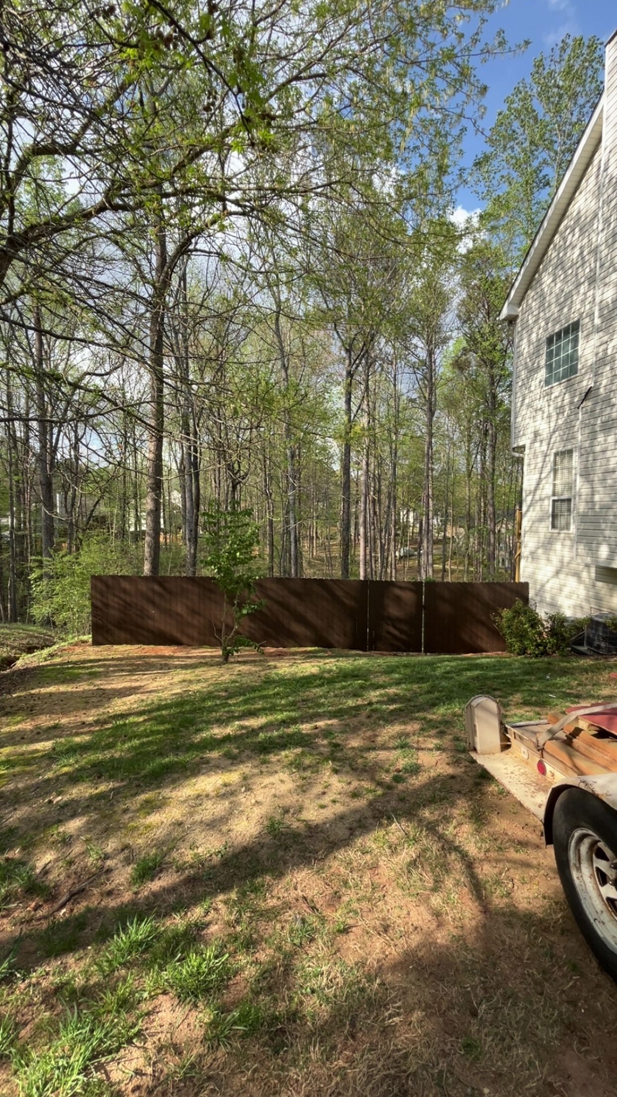 privacy fence in backyard of north georgia residence