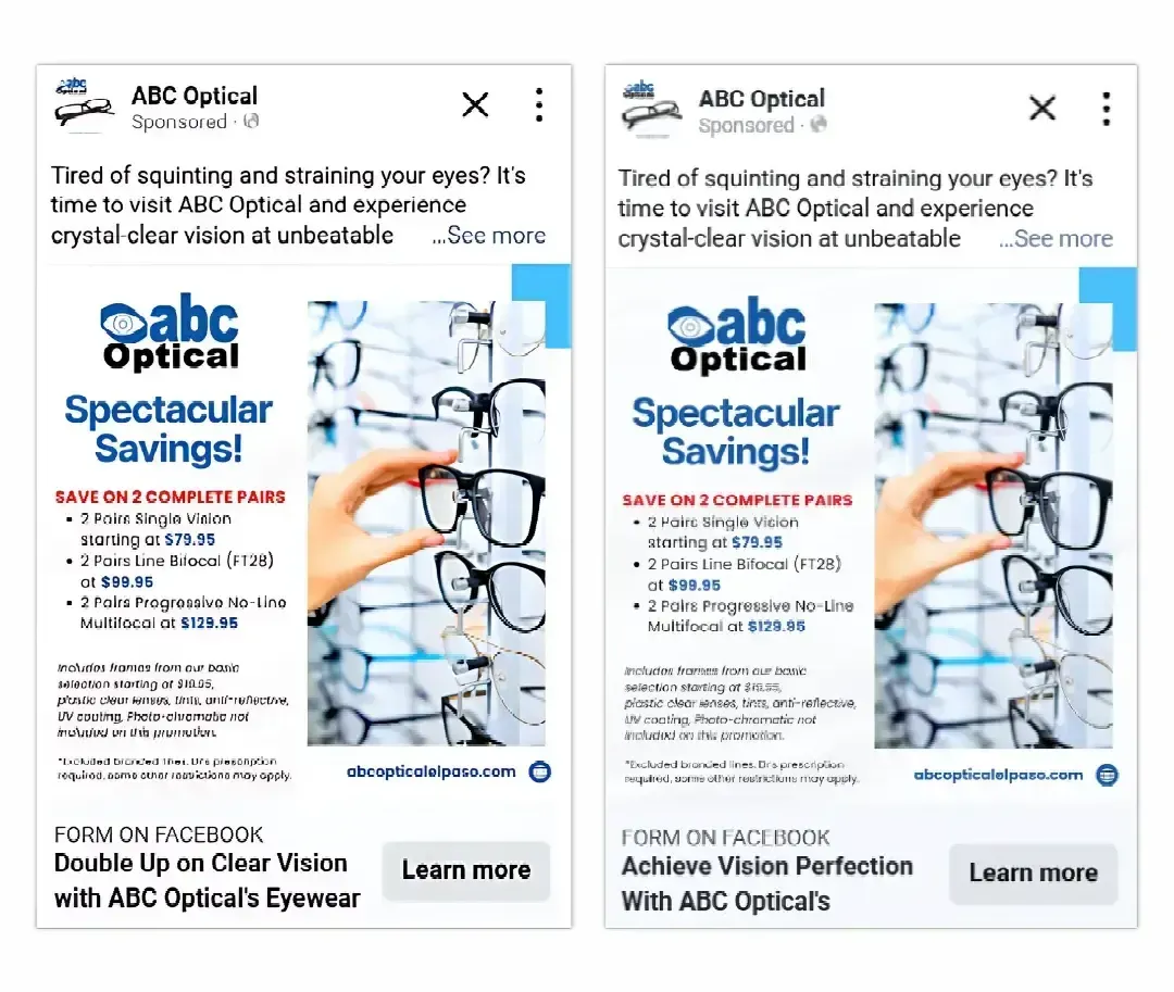 Abc optical is offering spectacular savings on glasses.