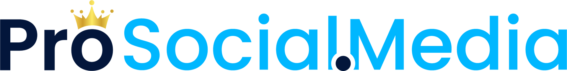 A logo for pro social media with a crown on it