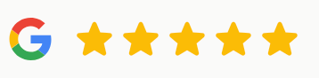 A google logo with five stars on a white background.