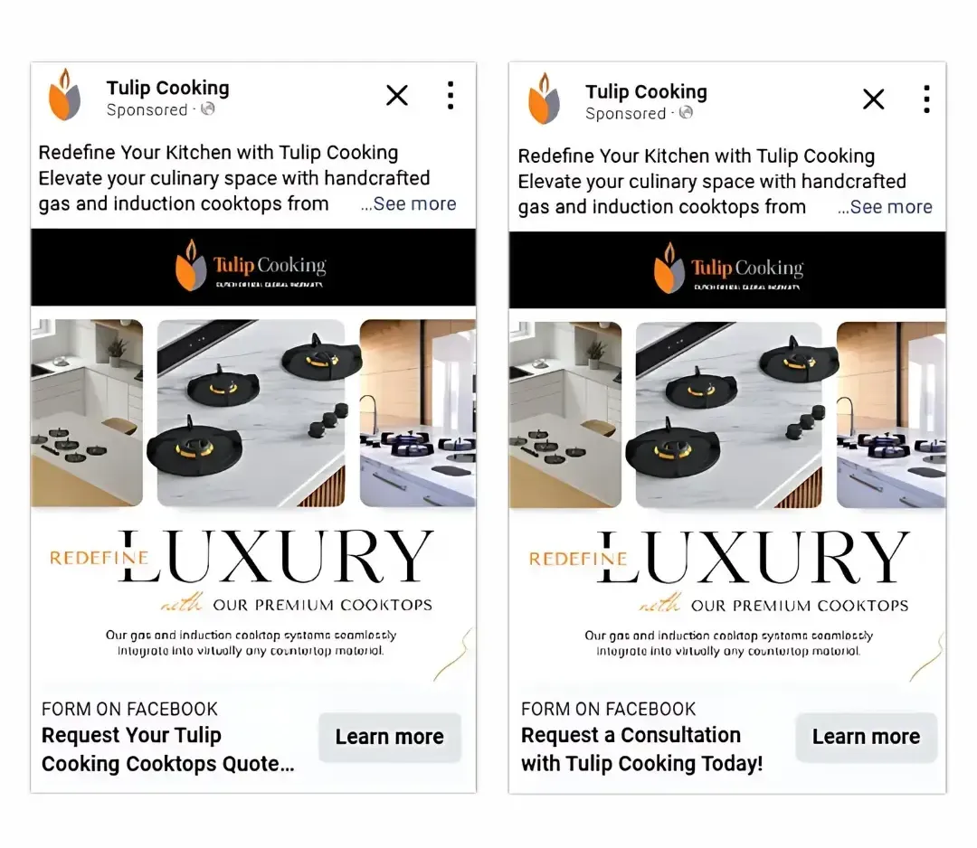 A couple of advertisements for luxury cooking appliances.