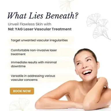 A woman is smiling with the words what lies beneath on the bottom