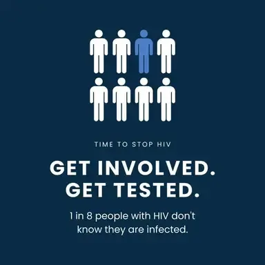 A poster that says time to stop hiv get involved get tested