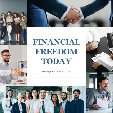 A collage of pictures with the words financial freedom today