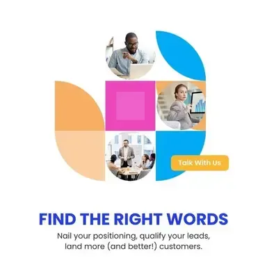 A poster that says find the right words on it