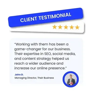 A client testimonial from john d. managing director of their business