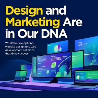 A poster that says design and marketing are in our dna