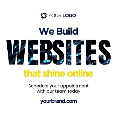 A sign that says we build websites that shine online