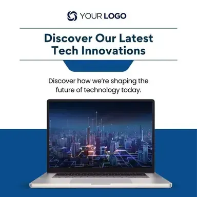 An advertisement for a laptop that says discover our latest tech innovations