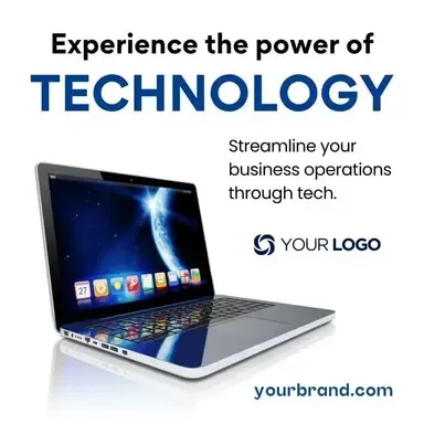 An ad for a laptop that says experience the power of technology