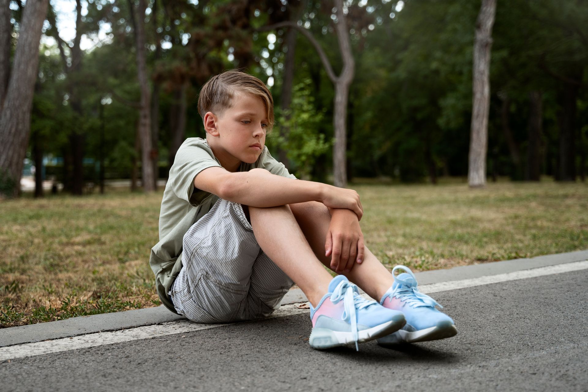 Young person looking sad