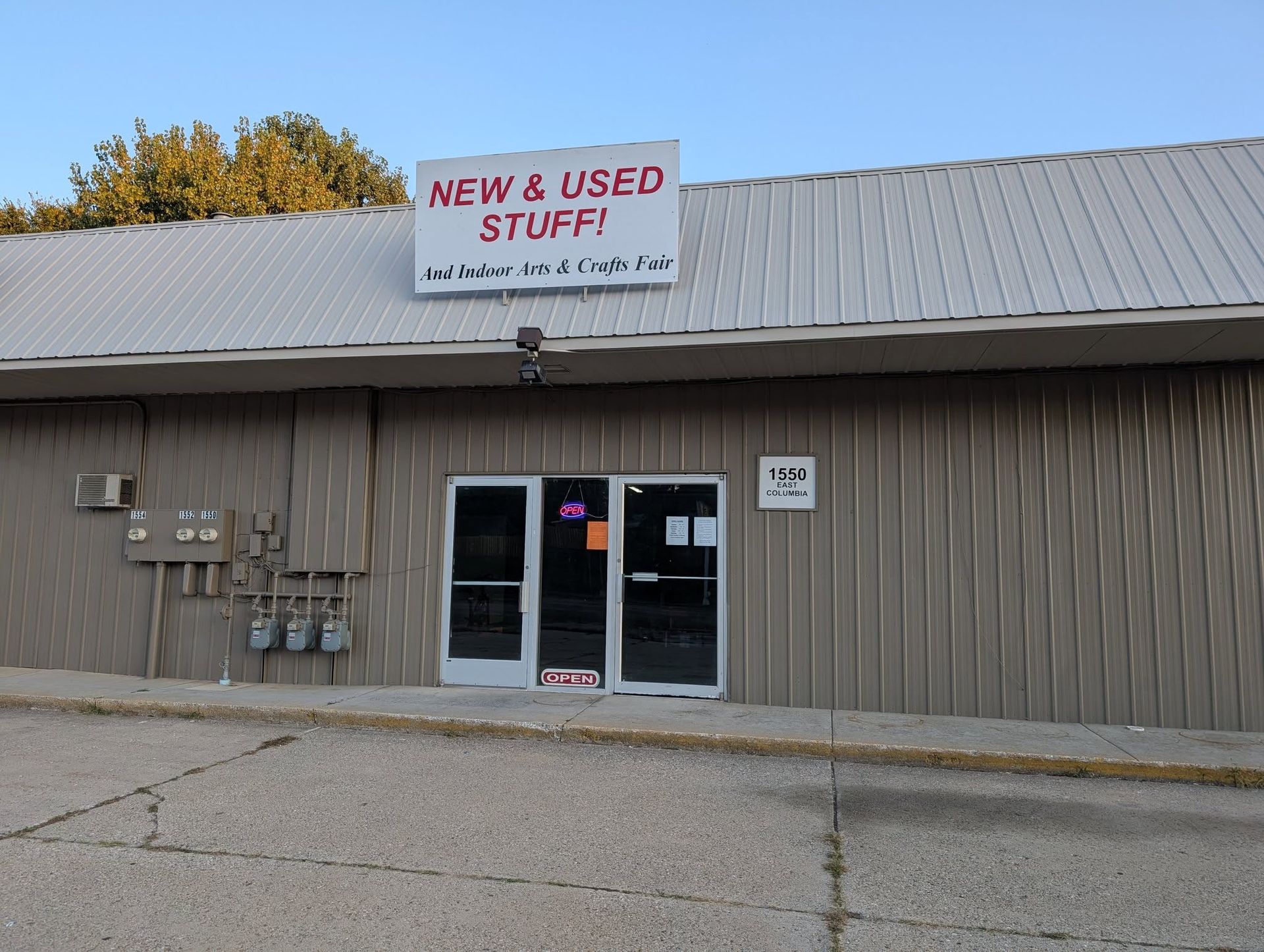 Storefront with sign 