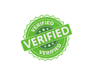 A green stamp that says verified on a white background.