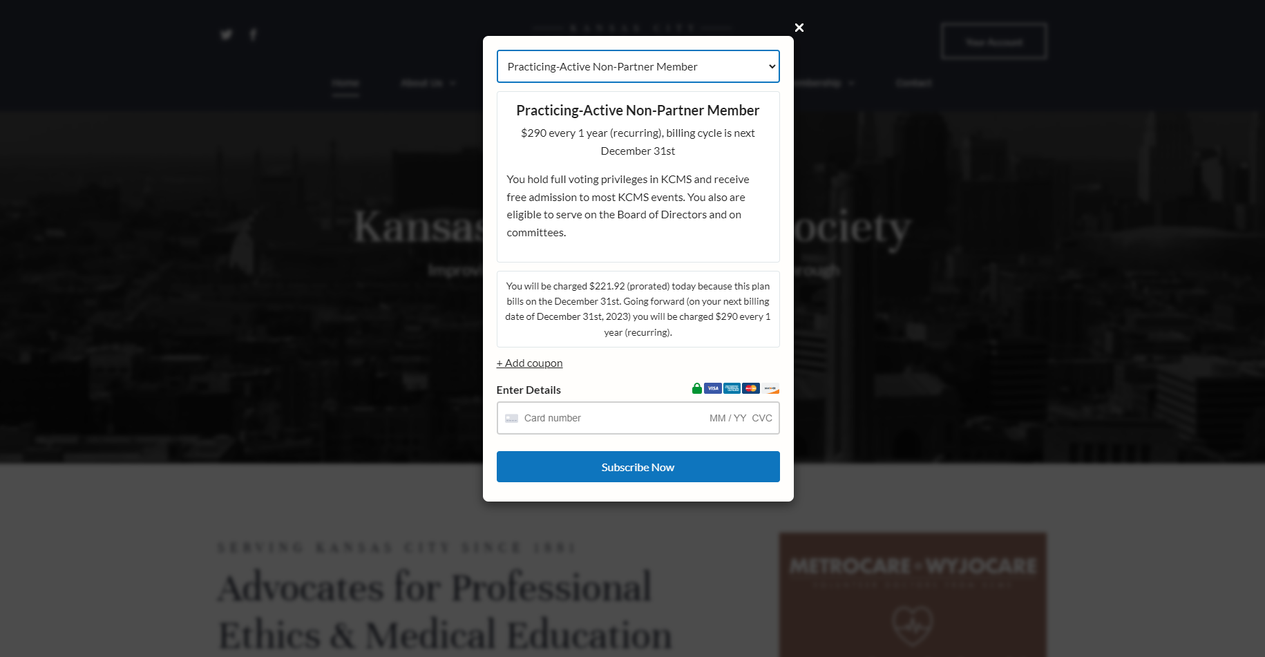 A screen shot of a website that says advocates for professional ethics and medical education