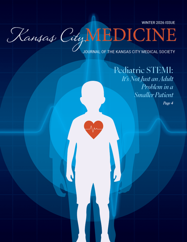 The cover of the Winter 2026 kansas city medicine magazine is about Pediatric STEMI