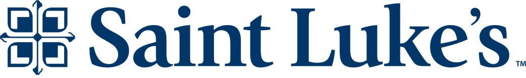 A blue logo for saint luke 's on a white background