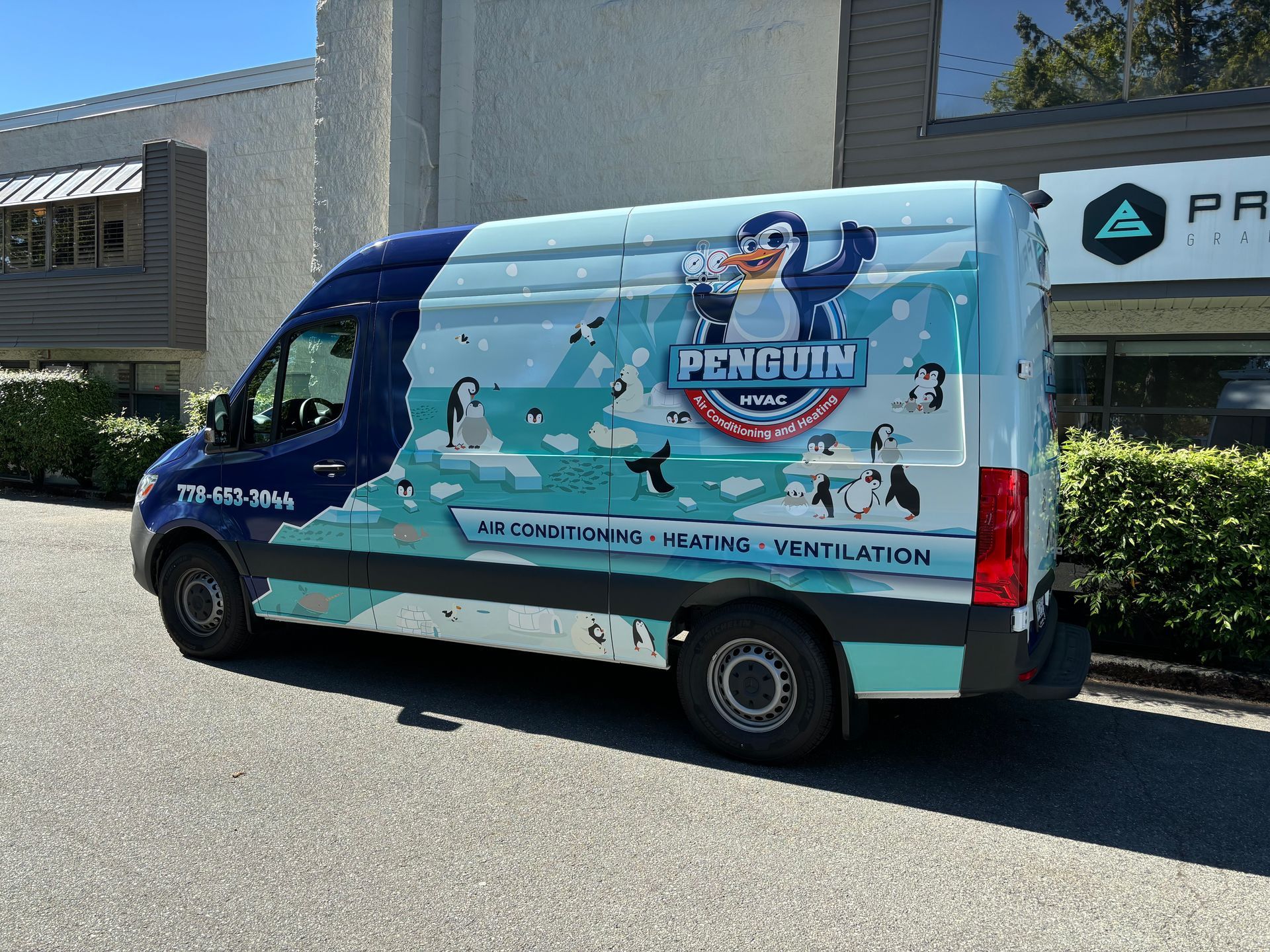 Penguin HVAC Service Van in Vancouver