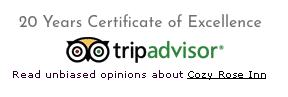 A 20 years certificate of excellence from tripadvisor read unbiased opinions about cozy rose inn