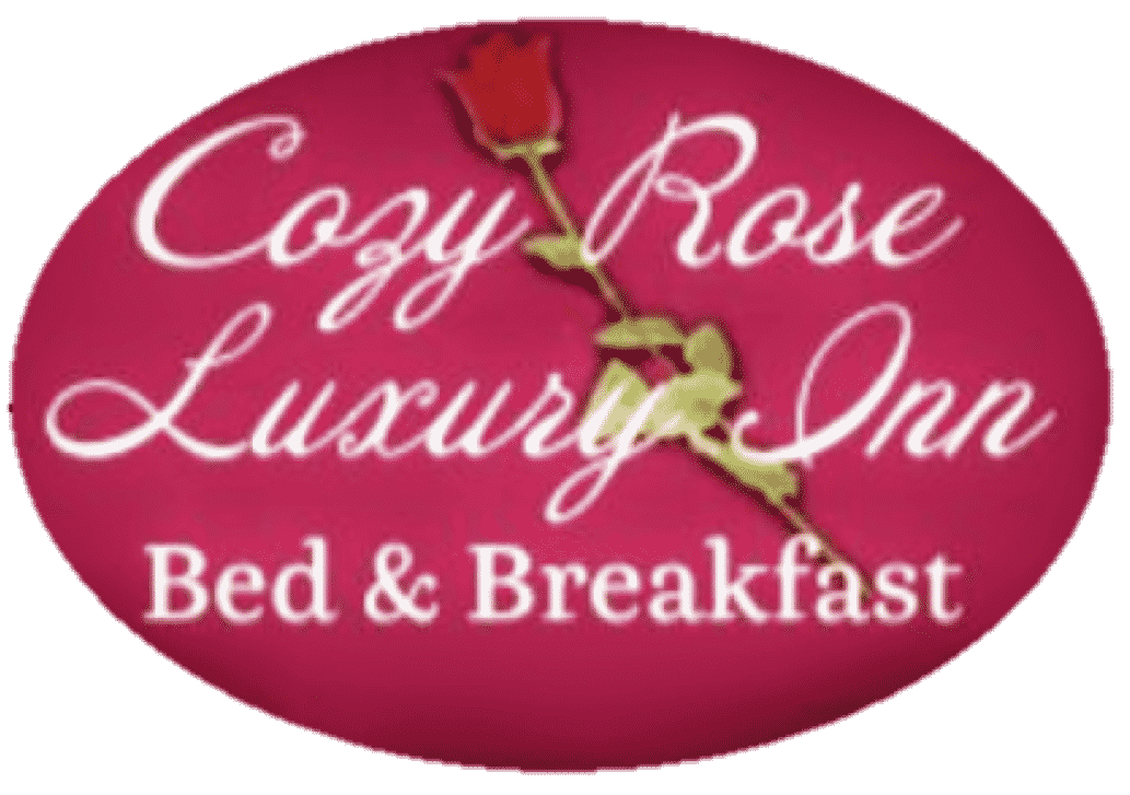 A logo for cozy rose luxury inn bed and breakfast