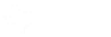 A white icon of the state of Texas with the letters